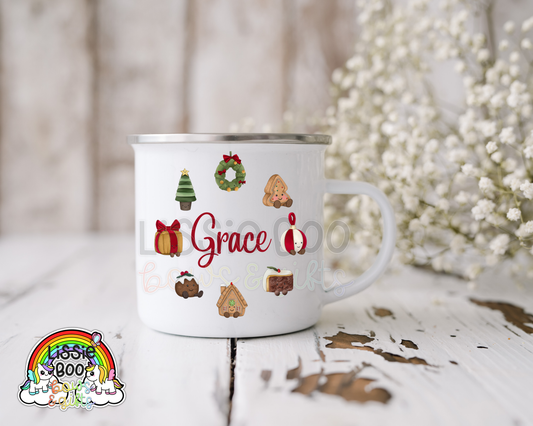 Christmas Cute Cuddles enamel mug