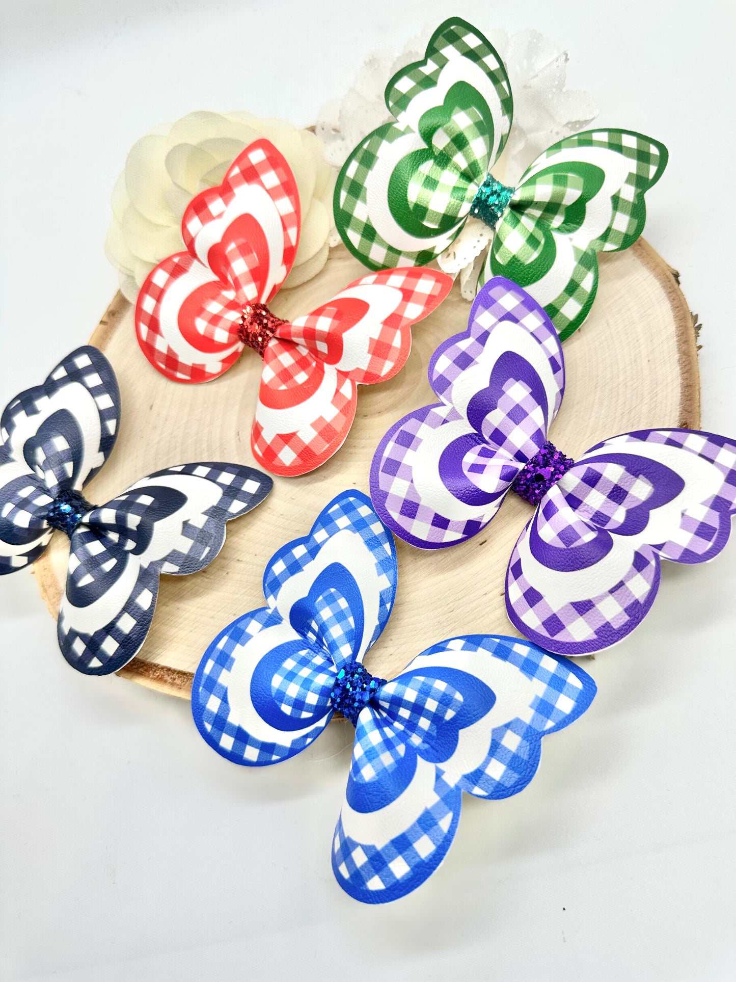 Gingham butterfly hair accessories - all colours can be ordered - sold individually