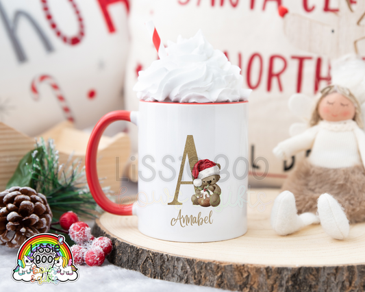 Christmas Pudding Bear Personalised Christmas mug
