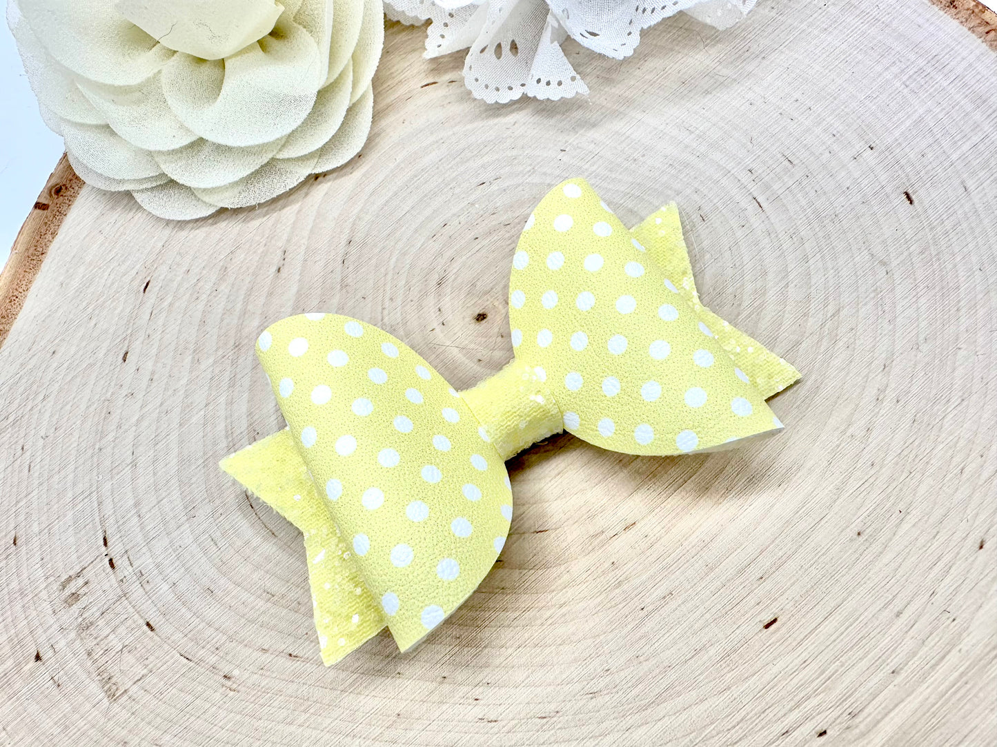 3.5” pastel polka dot dolly hair bow - sold individually