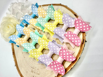 2.5” pastel polka dot piggytail set - sold individually
