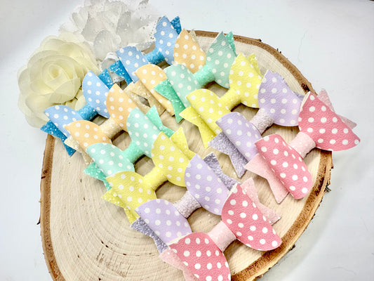 2.5” pastel polka dot piggytail set - sold individually