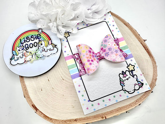 3.5” floral dolly bow