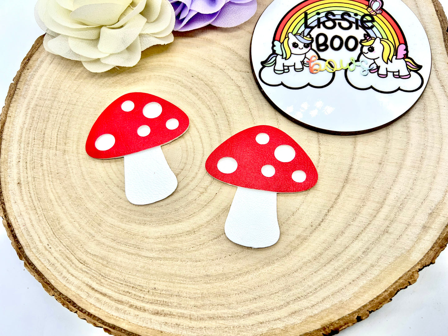Set of two 5cm toadstool hair clips