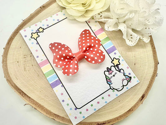 3” polka dot butterfly school hair accessory - all colours can be ordered