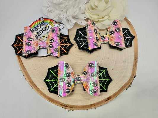 Halloween Spider web hair bow - sold individually - ALLIGATOR CLIP