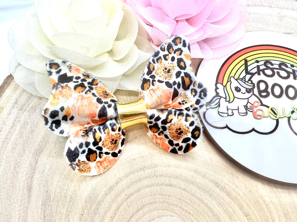 3” animal print pinch butterfly
