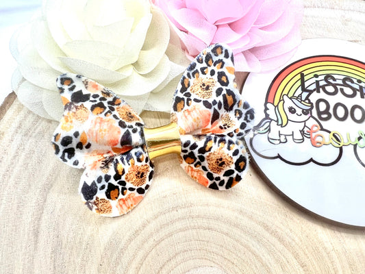 3” animal print pinch butterfly