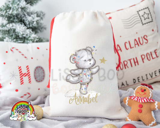 Personalised Dancing Polar Bear Christmas Sack