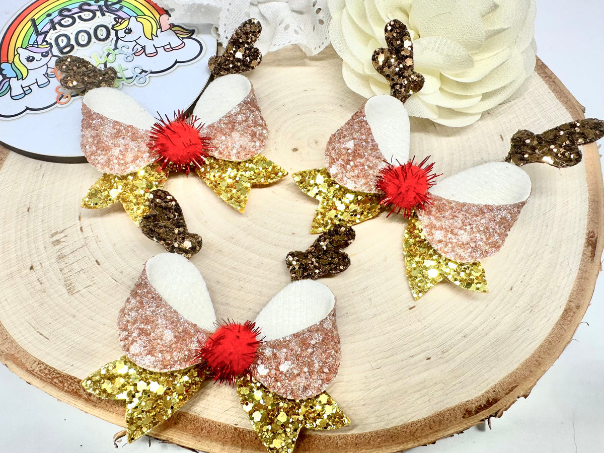 2.5” reindeer fancy hair bow - one supplied