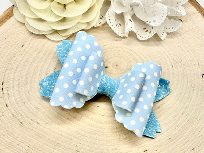 3.5” pastel polka dot rhaya hair bow - sold individually