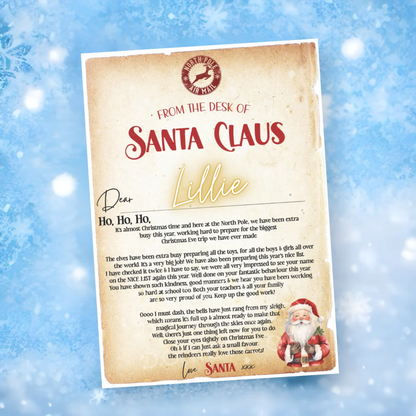 Personalised letter from Father Christmas/Santa