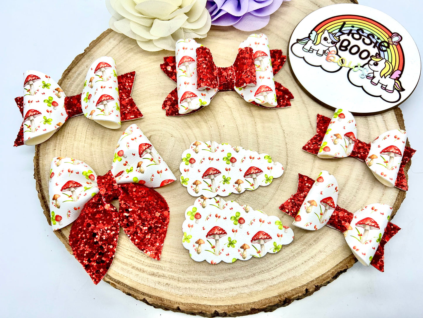 Toadstool hair accessories - sold individually