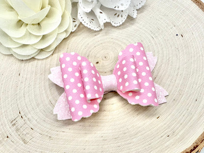 3.5” pastel polka dot rhaya hair bow - sold individually