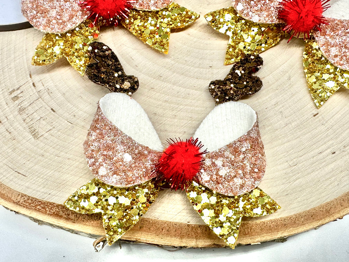 2.5” reindeer fancy hair bow - one supplied