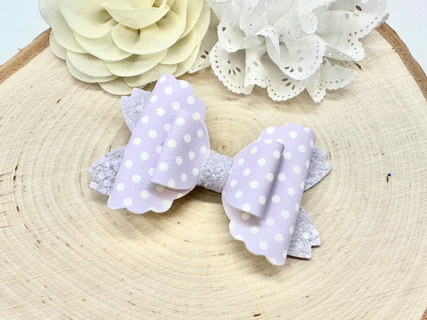 3.5” pastel polka dot rhaya hair bow - sold individually