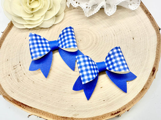 2.5” gingham and stripes school franchi piggytail set - all colours can be ordered
