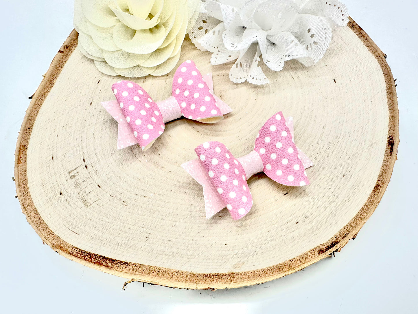 2.5” pastel polka dot piggytail set - sold individually