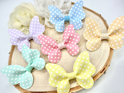 3” pastel polka dot butterfly accessory - sold individually