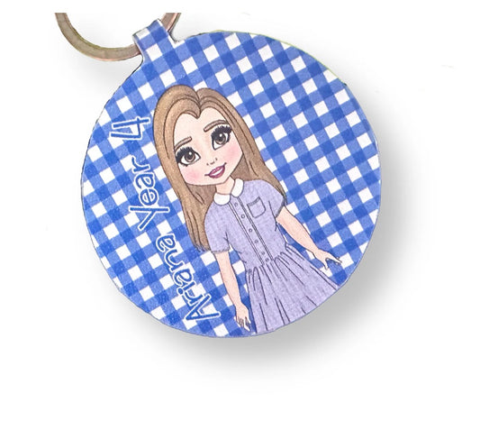 Personalised girls bag tag