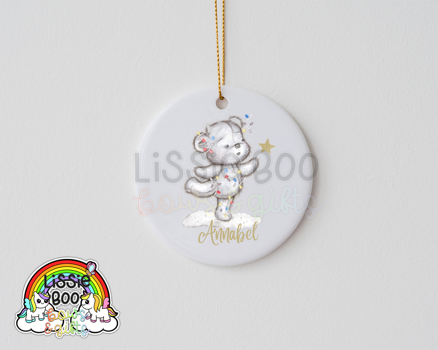 Personalised Dancing Polar Bear Christmas decoration