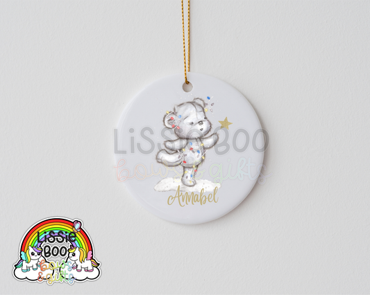 Personalised Dancing Polar Bear Christmas decoration