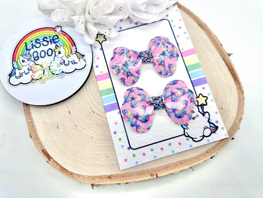 3” butterflies pinch piggytail set