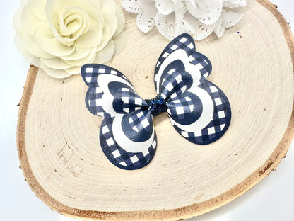 Navy Gingham butterfly hair accessories - sold individually