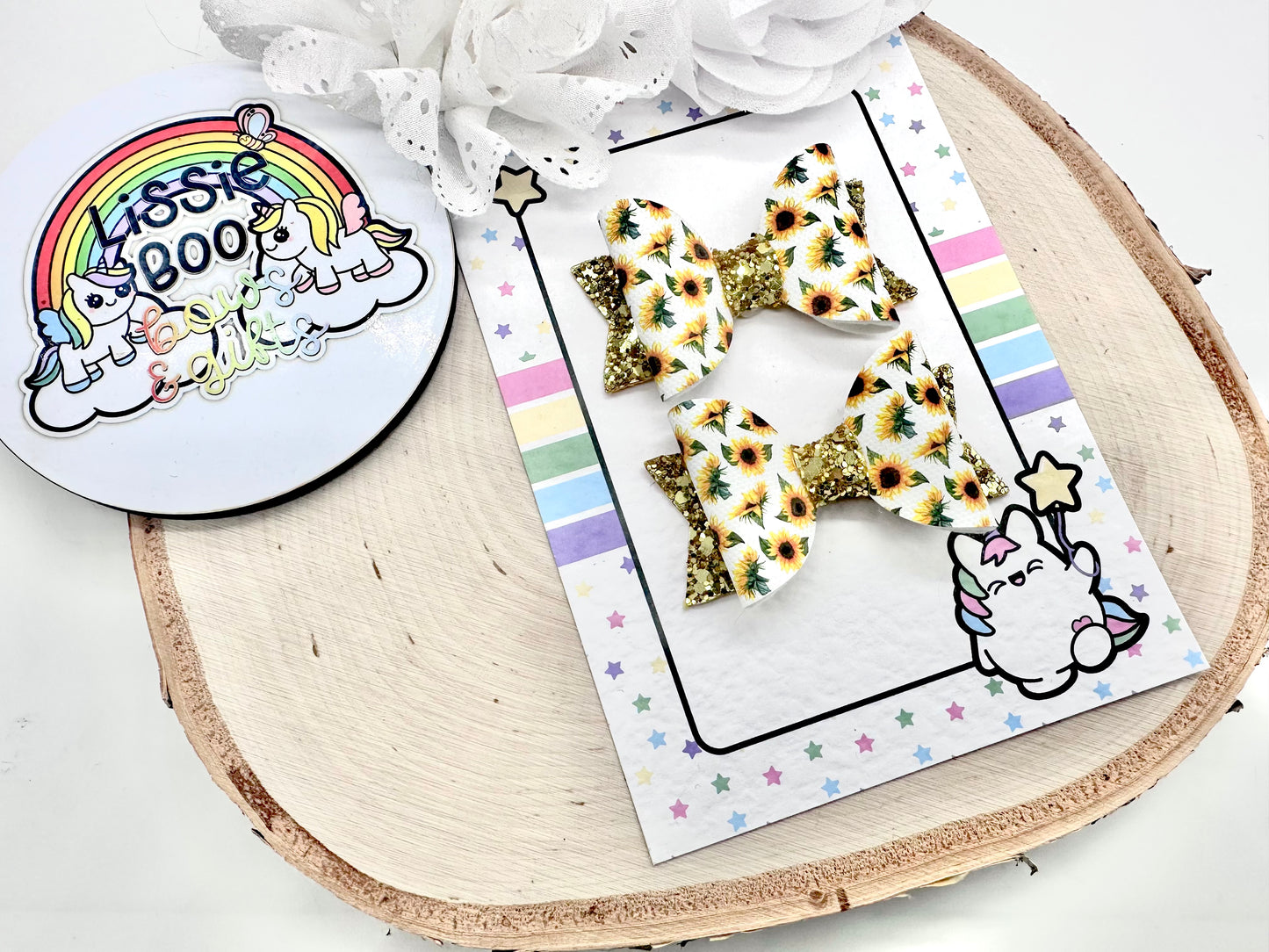 2.5” sunflower piggytail set
