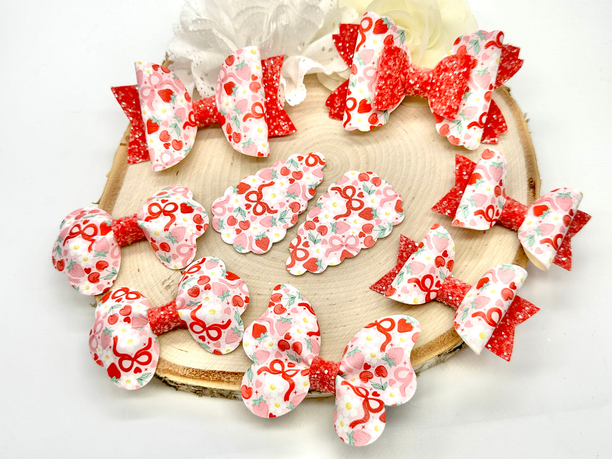 Strawberries and ribbons hair accessories - sold individually