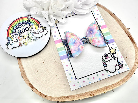 3.5” galaxy floral hair bow