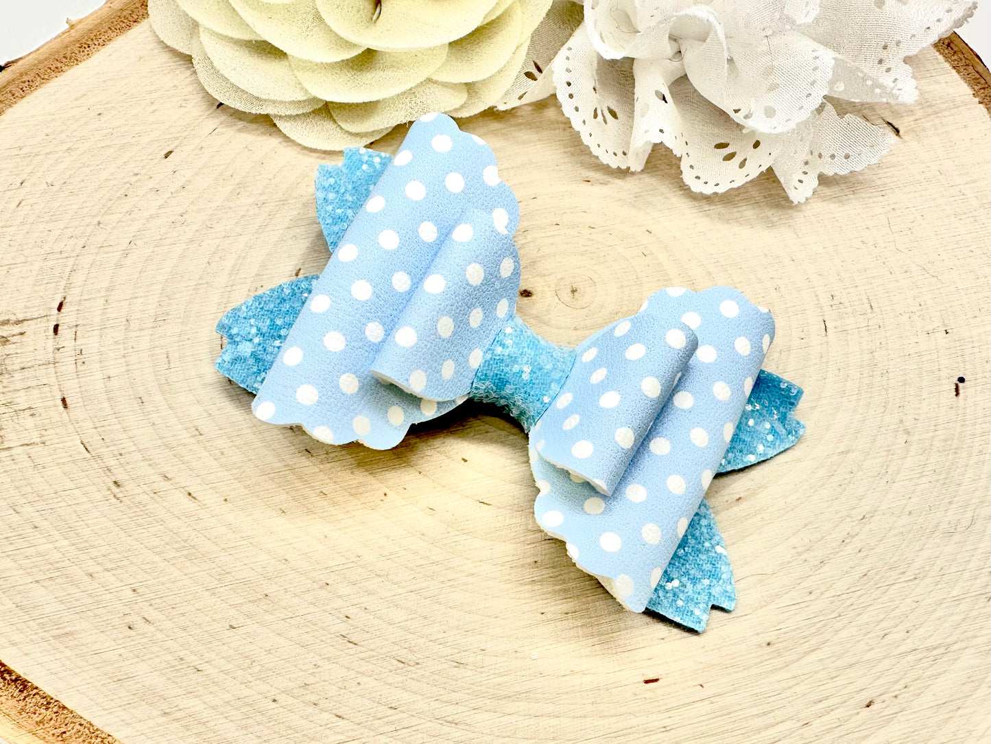 3.5” pastel polka dot rhaya hair bow - sold individually