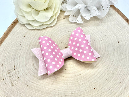 3.5” pastel polka dot dolly hair bow - sold individually