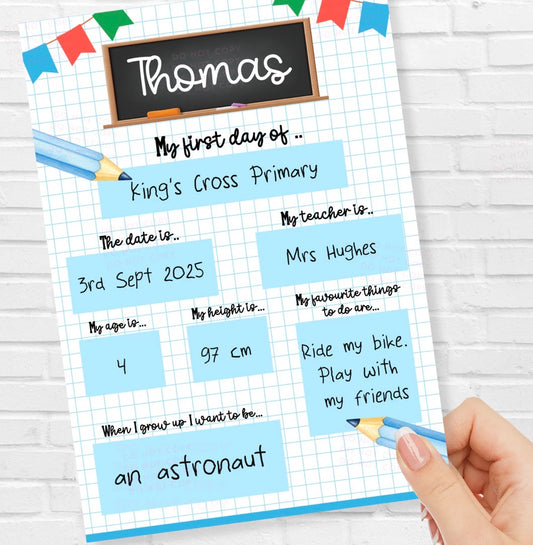 First day at school/reception/nursery board