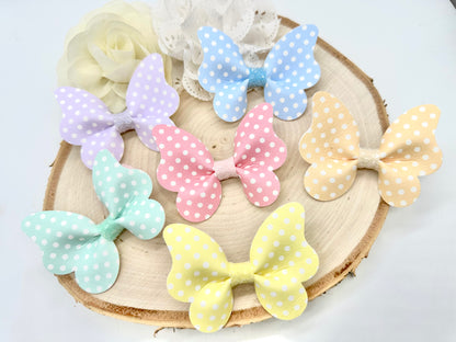 3” pastel polka dot butterfly accessory - sold individually