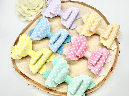 3.5” pastel polka dot rhaya hair bow - sold individually