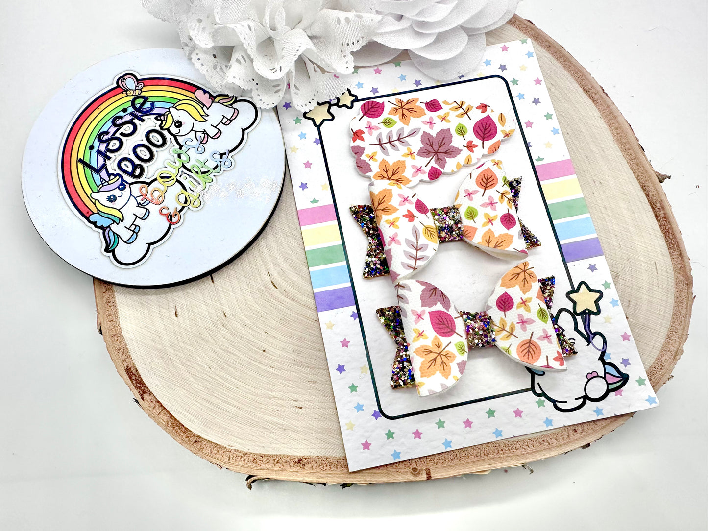 2.5” autumn piggytail & clip set