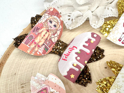 3.5” Christmas personalised rhaya hair bow - sold individually