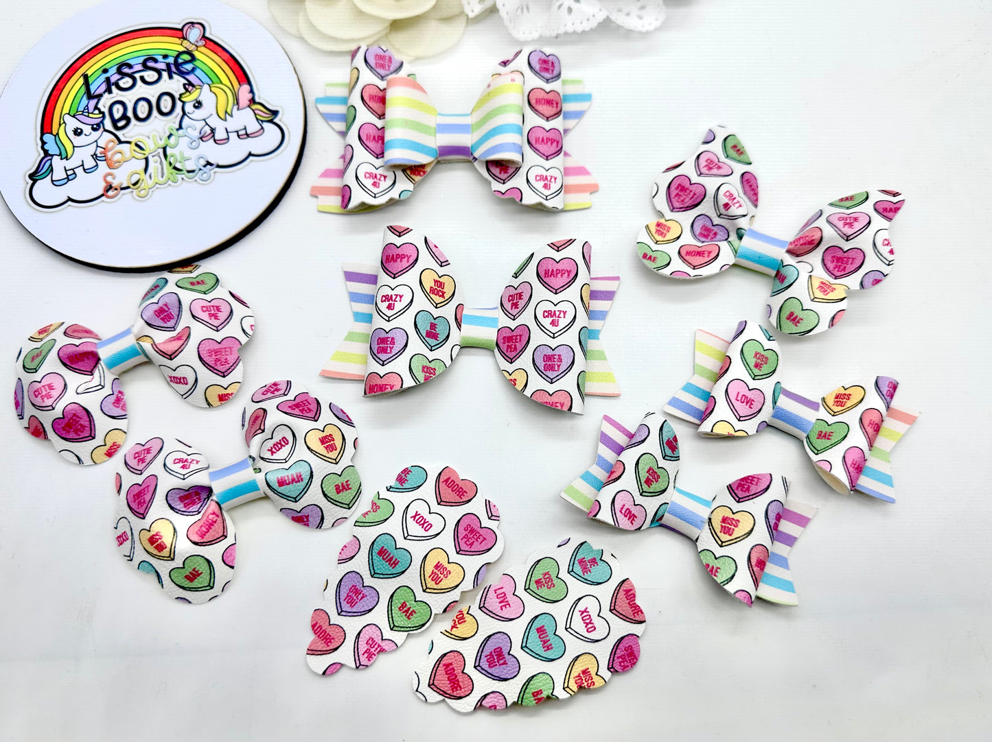 Candy hearts hair accessories - sold individually