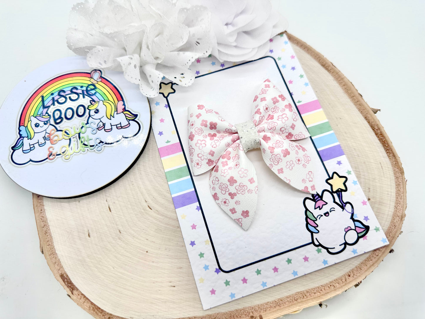 3” floral pinch hair bow