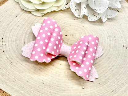 3.5” pastel polka dot rhaya hair bow - sold individually