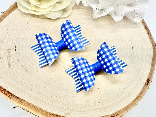 2.5” gingham and stripes school piggytail set - all colours can be ordered