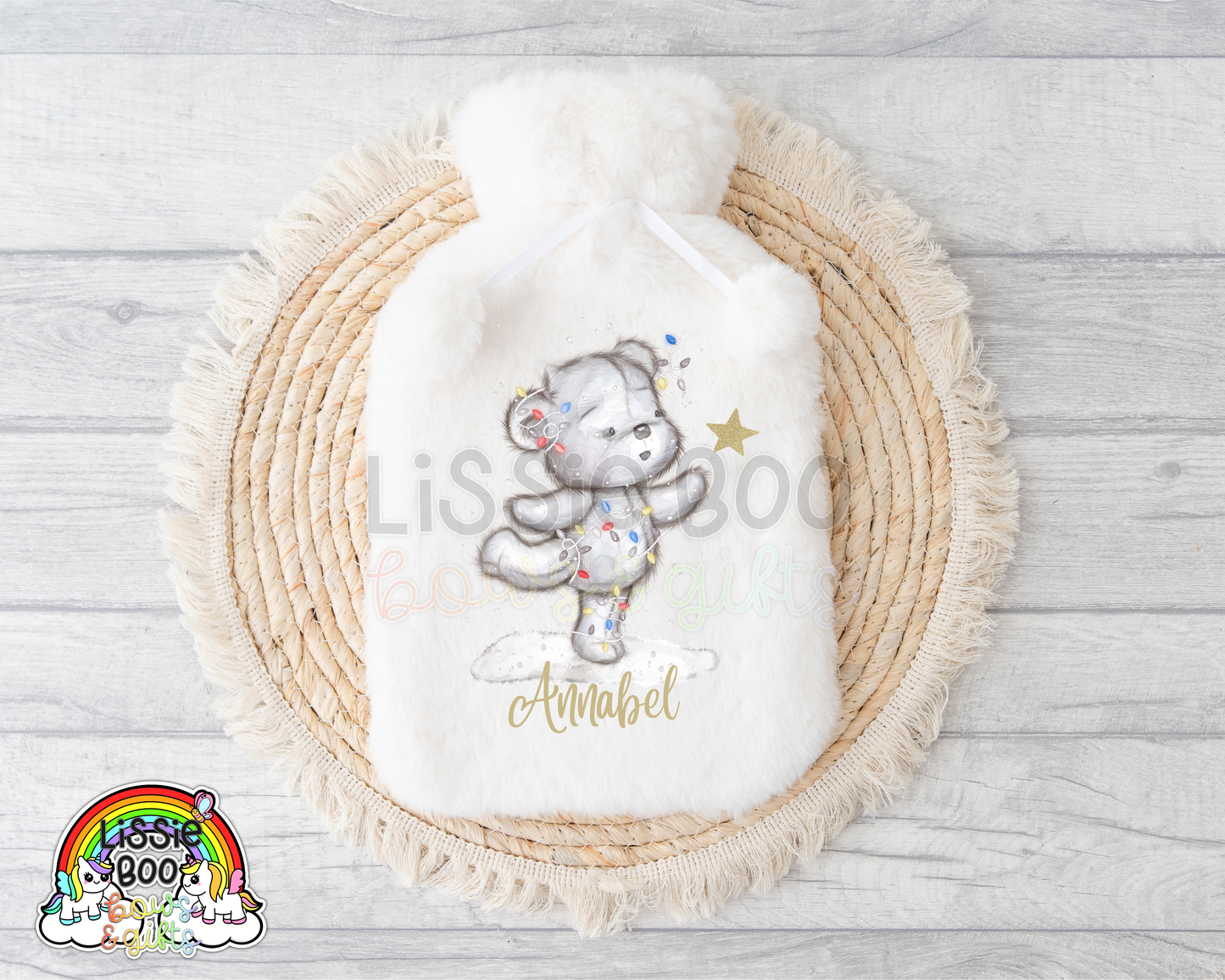 Christmas dancing polar bear hot water bottle