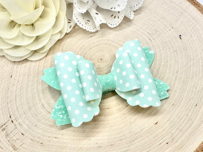3.5” pastel polka dot rhaya hair bow - sold individually