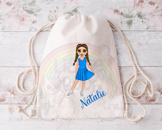 Personalised dancer drawstring bag