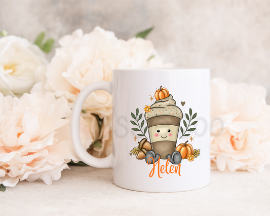 Personalised autumn latte coffee mug