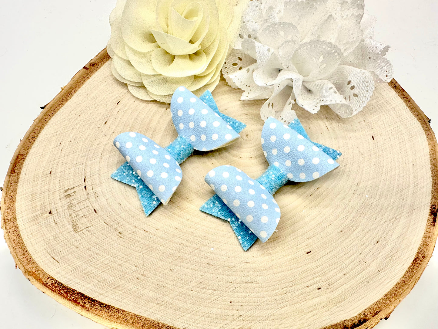 2.5” pastel polka dot piggytail set - sold individually