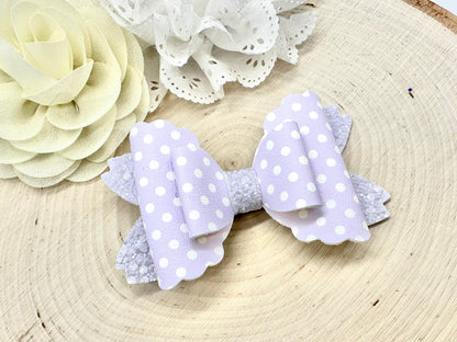 3.5” pastel polka dot rhaya hair bow - sold individually