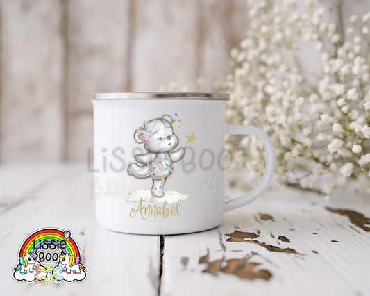 Christmas Dancing Polar Bear enamel mug