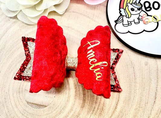 4” Personalised velvet bow